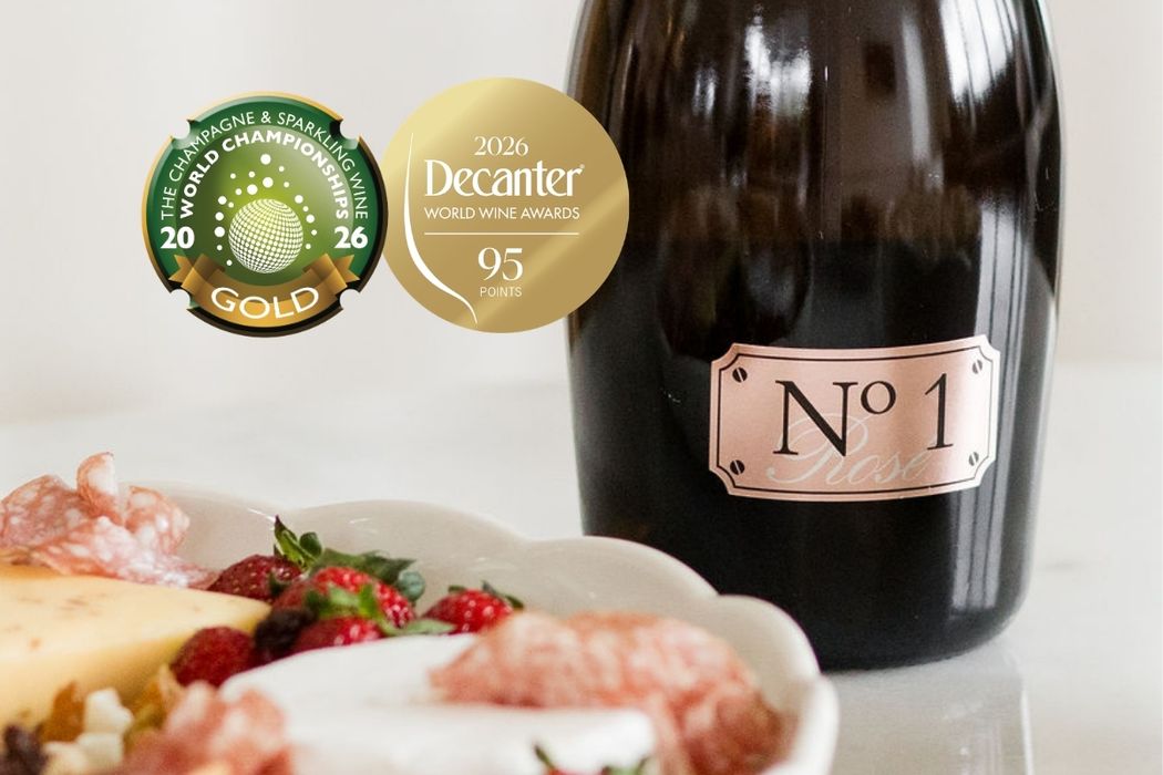 Bottle of No.1 Rose methode traditionelle with a platter