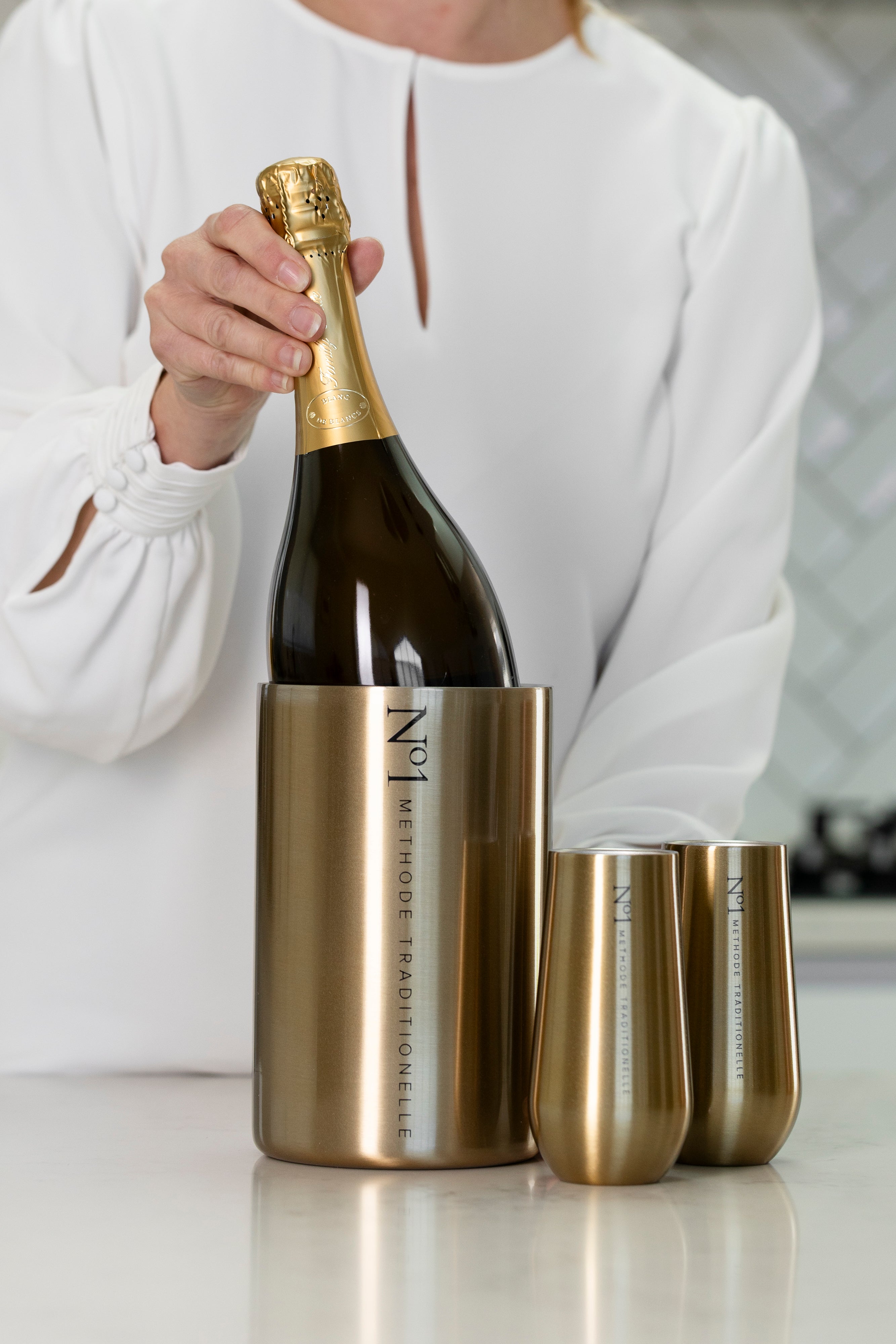 Wine Cooler & Flute 3 Piece Set